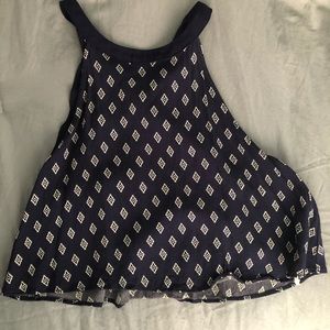 Navy cropped halter top